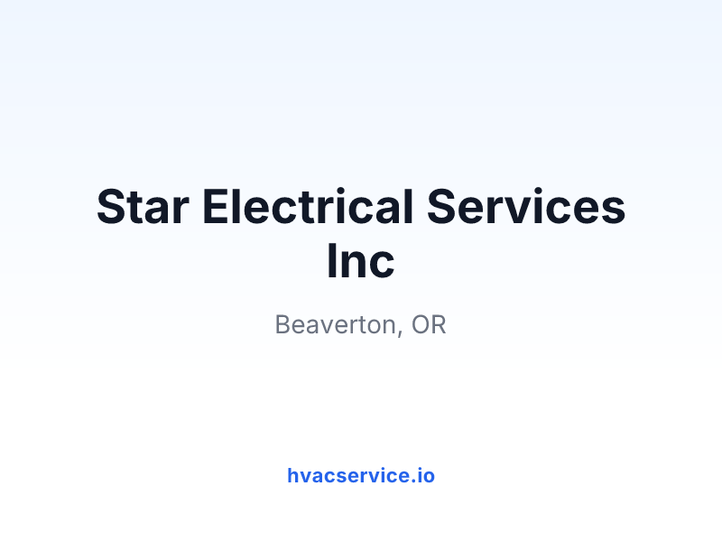 Star Electrical Services Inc