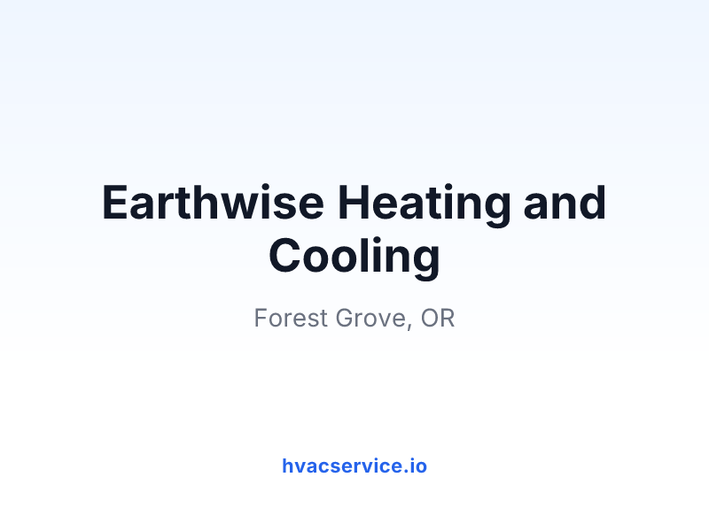 Earthwise Heating and Cooling