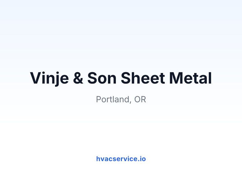 Vinje & Son Sheet Metal