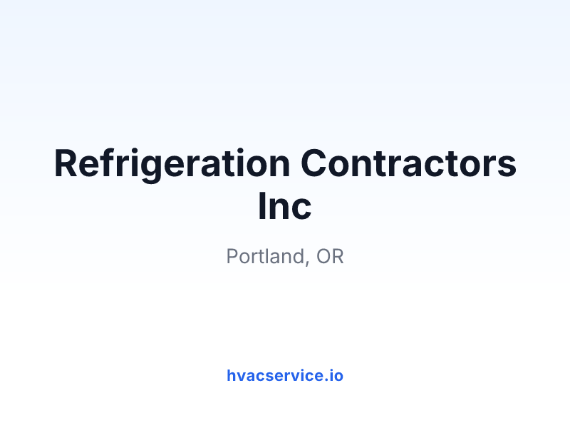 Refrigeration Contractors Inc