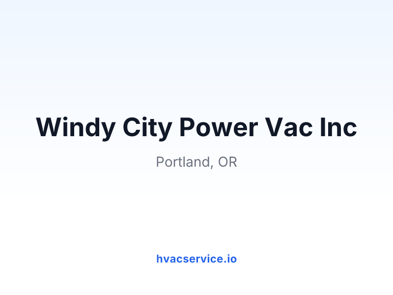 Windy City Power Vac Inc
