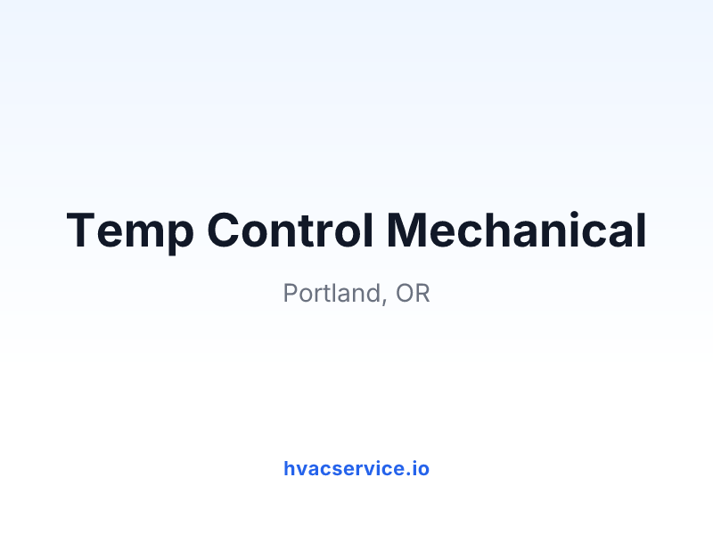 Temp Control Mechanical
