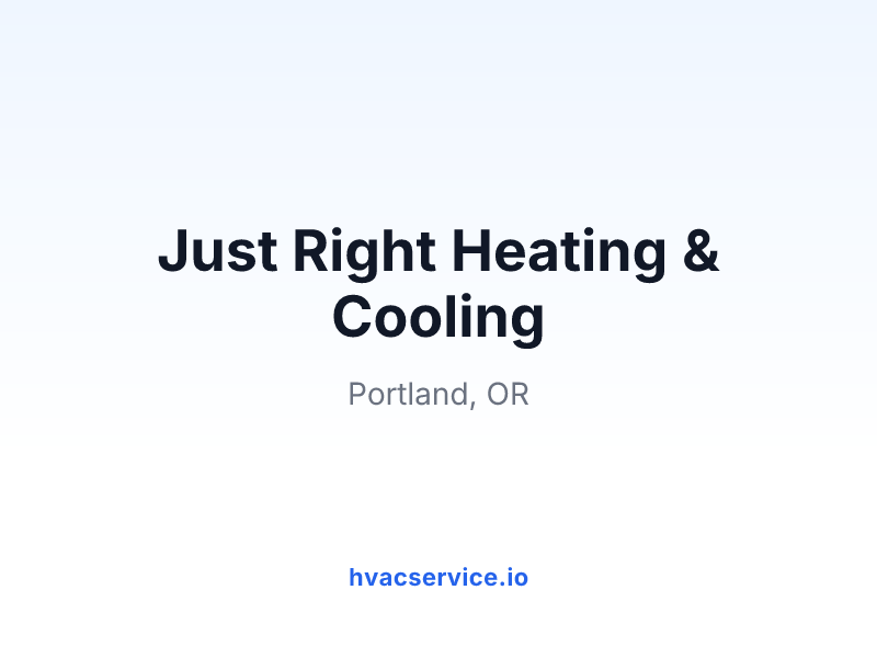 Just Right Heating & Cooling