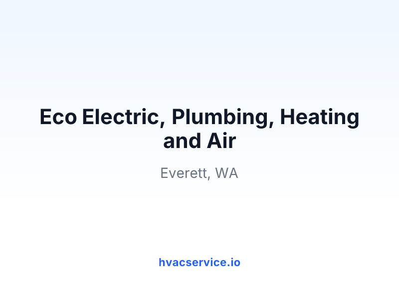 Eco Electric, Plumbing, Heating and Air