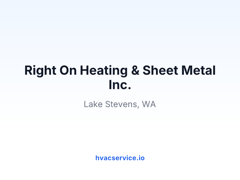 Right On Heating & Sheet Metal Inc.