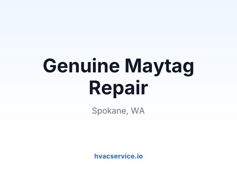 Genuine Maytag Repair