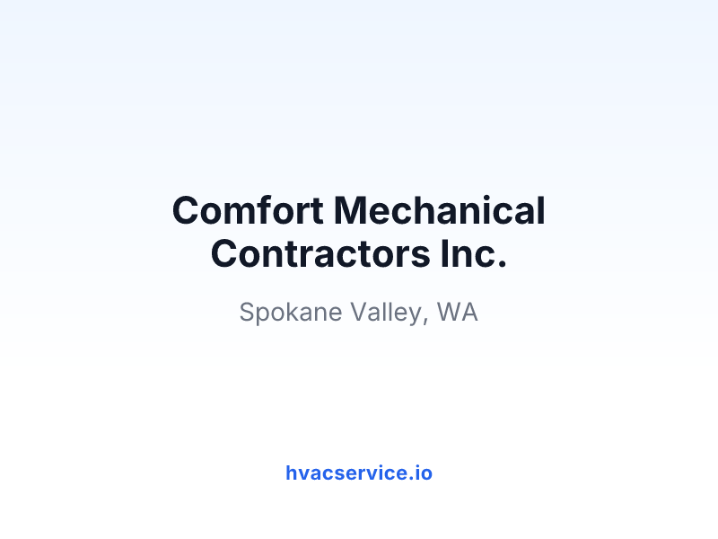Comfort Mechanical Contractors Inc.