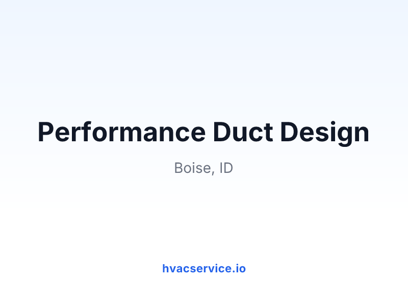 Performance Duct Design