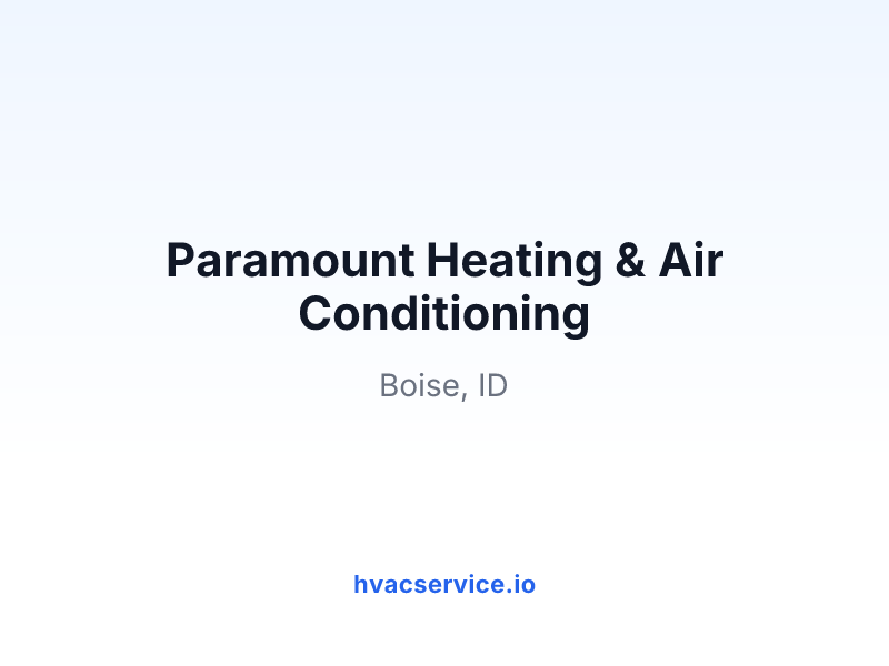 Paramount Heating & Air Conditioning