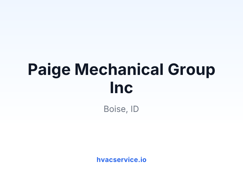 Paige Mechanical Group Inc