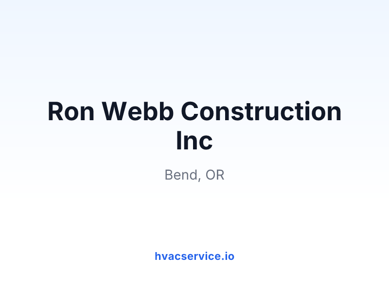 Ron Webb Construction Inc
