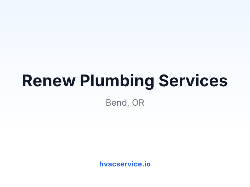 Renew Plumbing Services