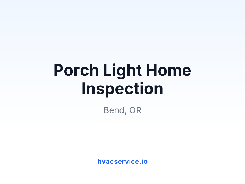Porch Light Home Inspection