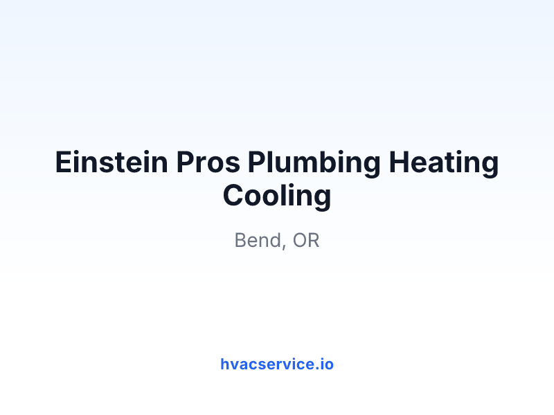 Einstein Pros Plumbing Heating Cooling