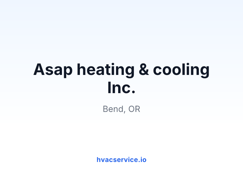 Asap heating & cooling Inc.