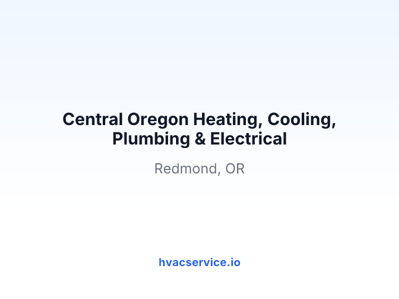 Central Oregon Heating, Cooling, Plumbing & Electrical