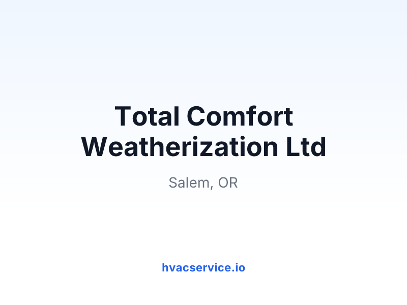 Total Comfort Weatherization Ltd