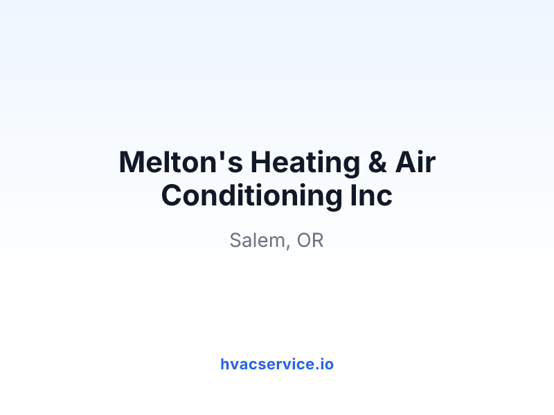 Melton's Heating & Air Conditioning Inc