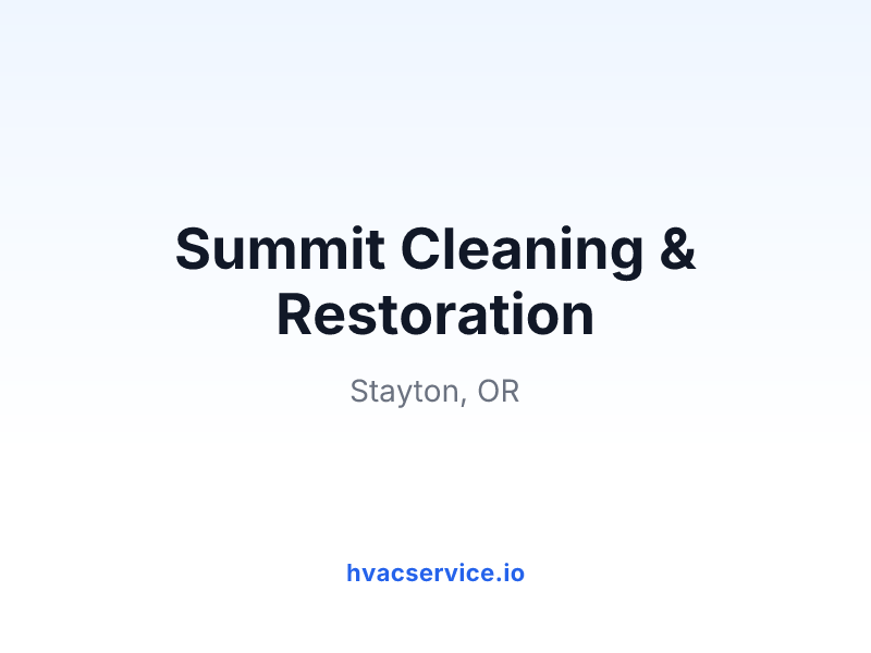 Summit Cleaning & Restoration Stayton