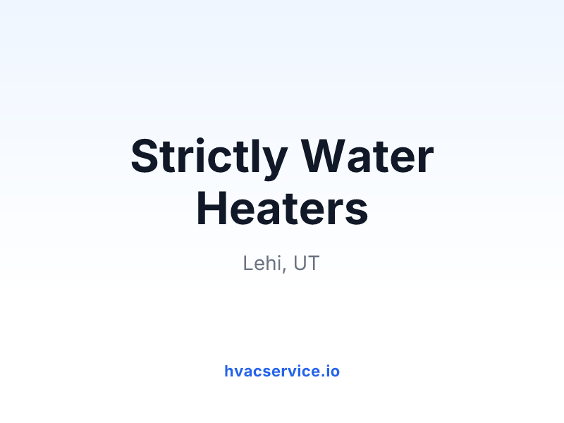 Strictly Water Heaters