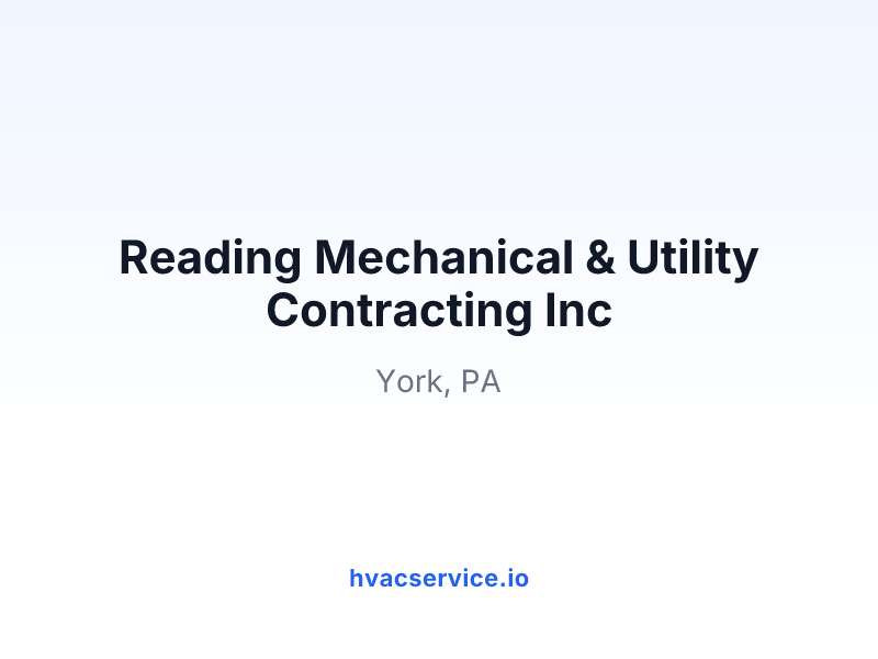 Reading Mechanical & Utility Contracting Inc