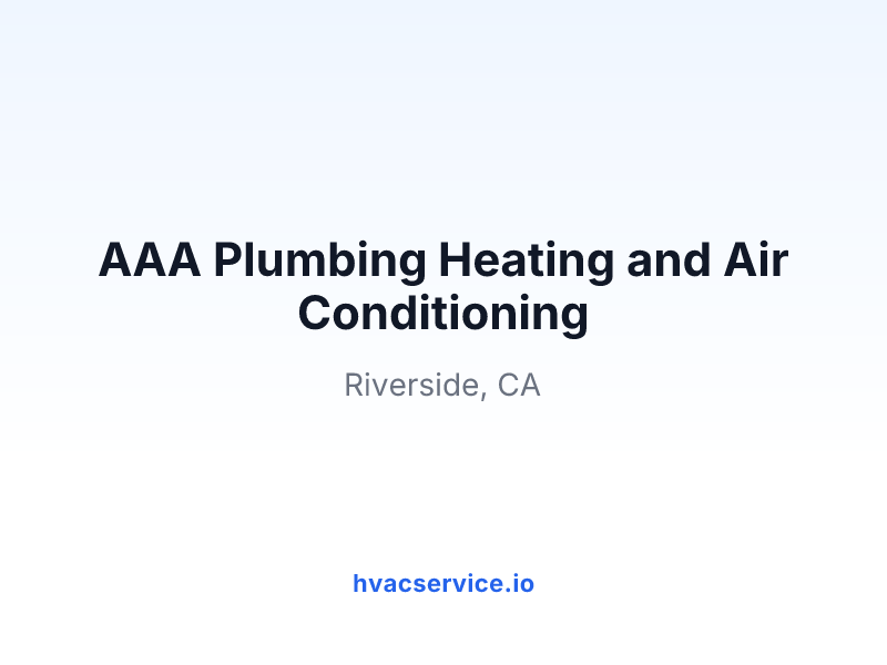 AAA Plumbing Heating and Air Conditioning