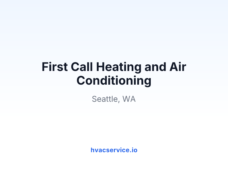 First Call Heating and Air Conditioning