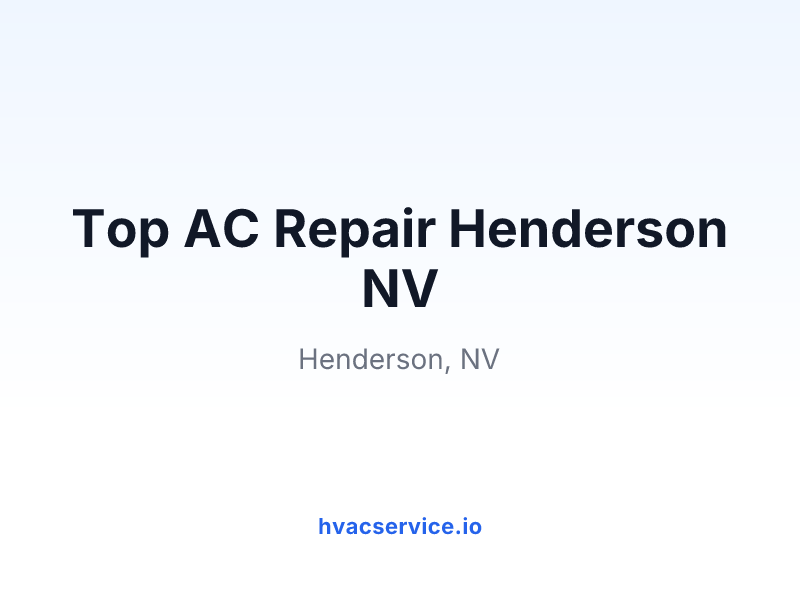 Top AC Repair Henderson NV