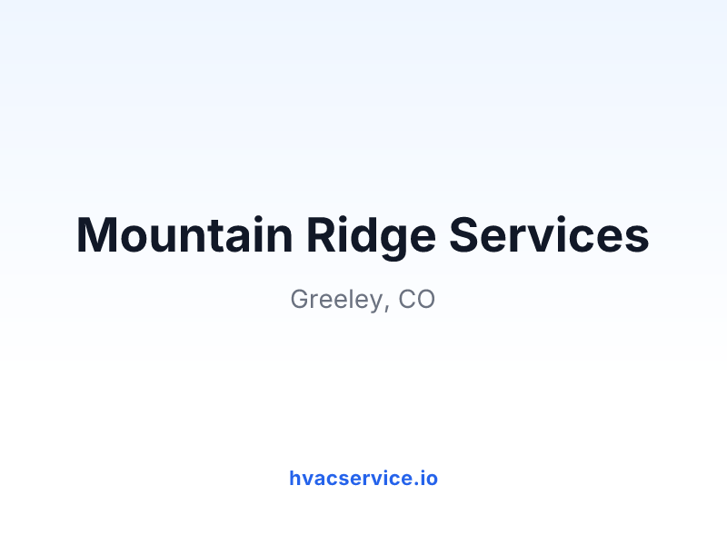 Mountain Ridge Services