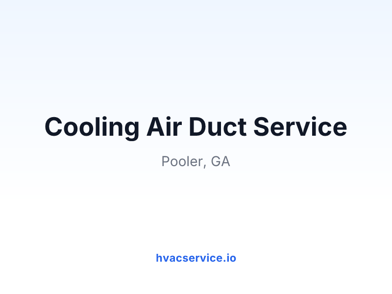 Cooling Air Duct Service