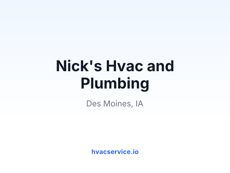 Nick's Hvac and Plumbing