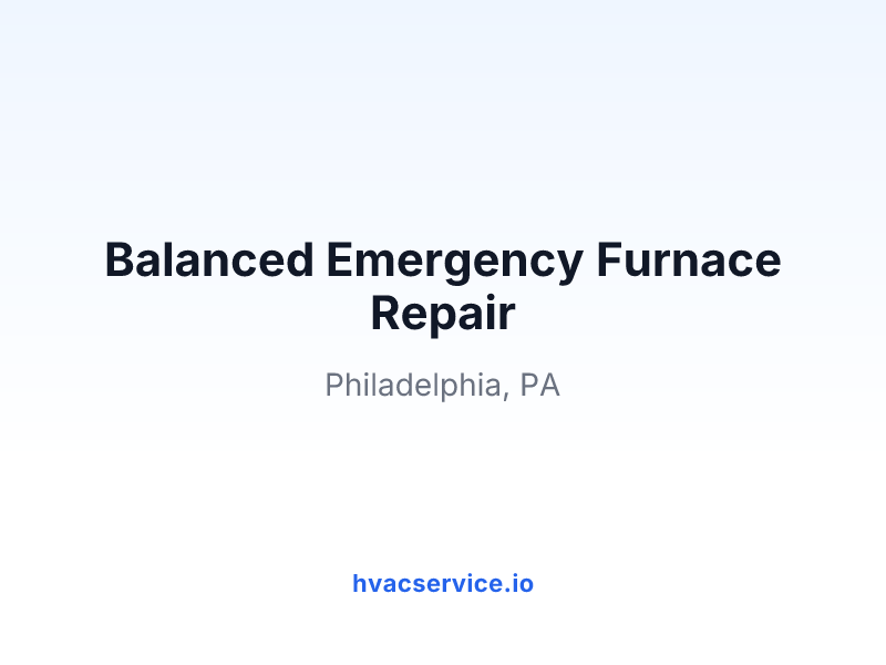 Balanced Emergency Furnace Repair