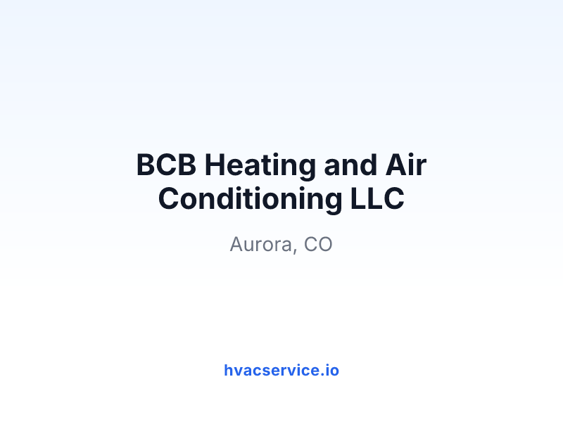 BCB Heating and Air Conditioning LLC