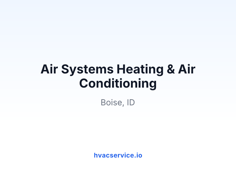Air Systems Heating & Air Conditioning
