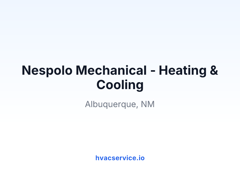 Nespolo Mechanical - Heating & Cooling