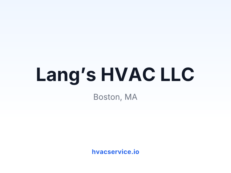 Lang’s HVAC LLC
