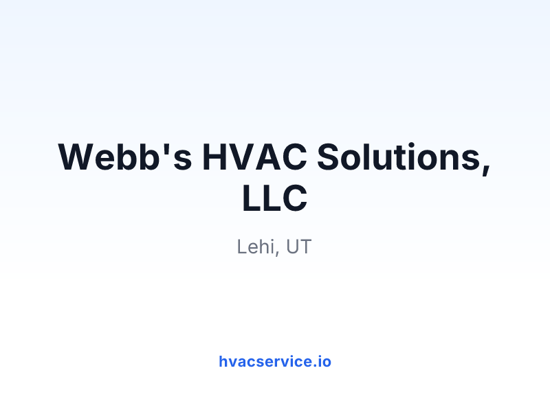 Webb's HVAC Solutions, LLC