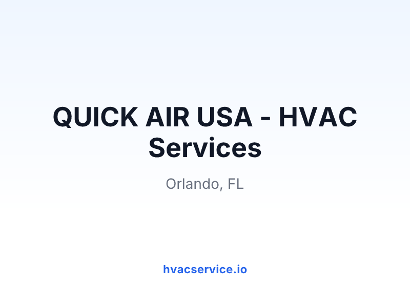 QUICK AIR USA - HVAC Services