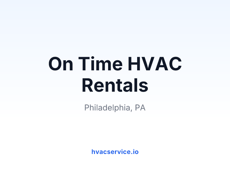 On Time HVAC Rentals