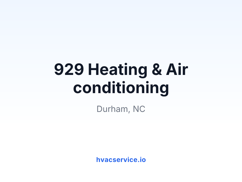 929 Heating & Air conditioning