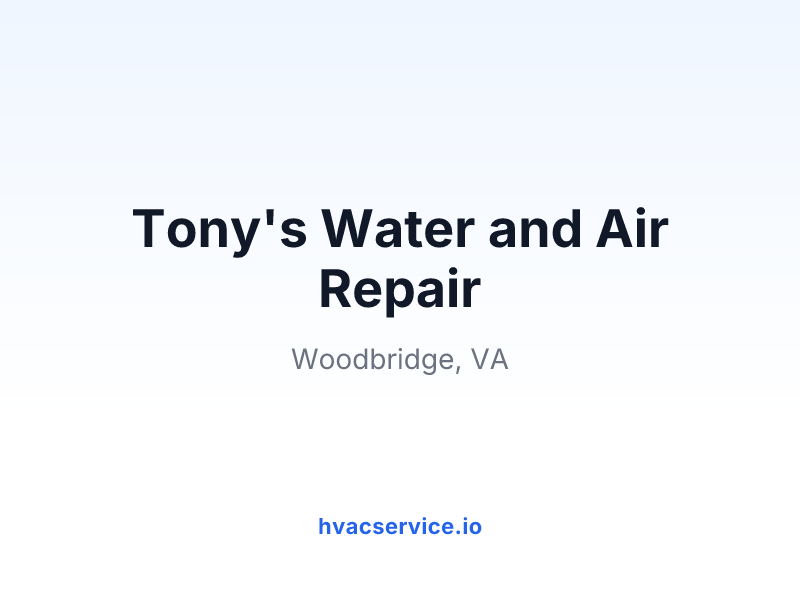 Tony's Water and Air Repair