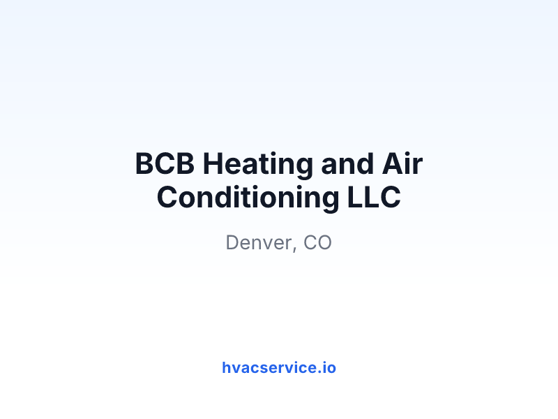BCB Heating and Air Conditioning LLC