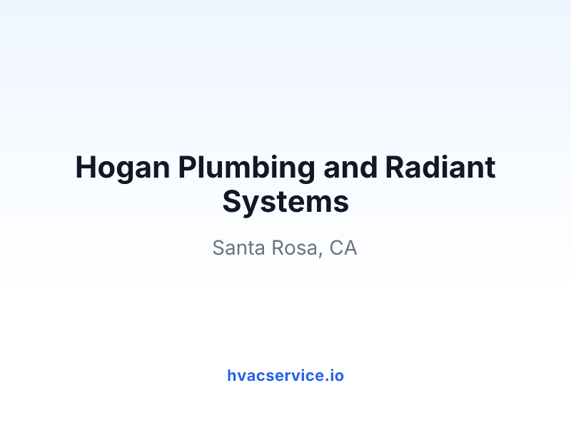 Hogan Plumbing and Radiant Systems