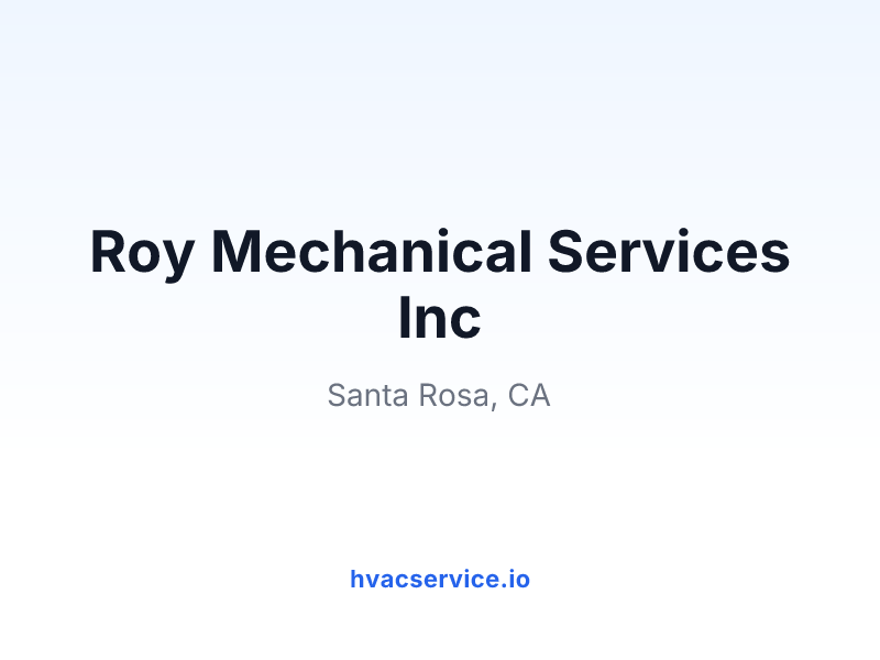Roy Mechanical Services Inc