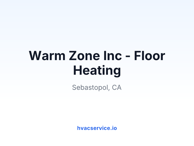 Warm Zone Inc - Floor Heating