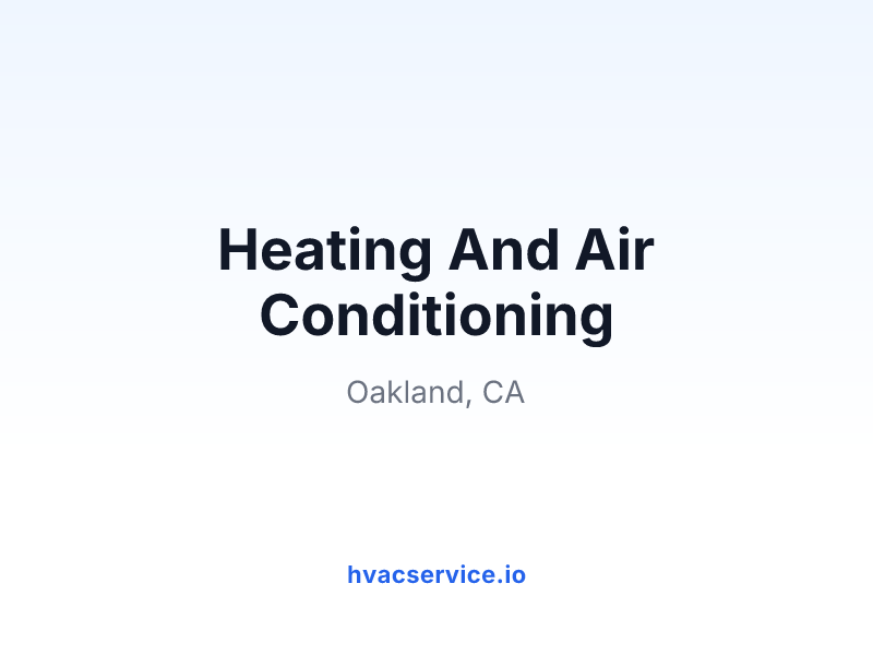 Heating And Air Conditioning