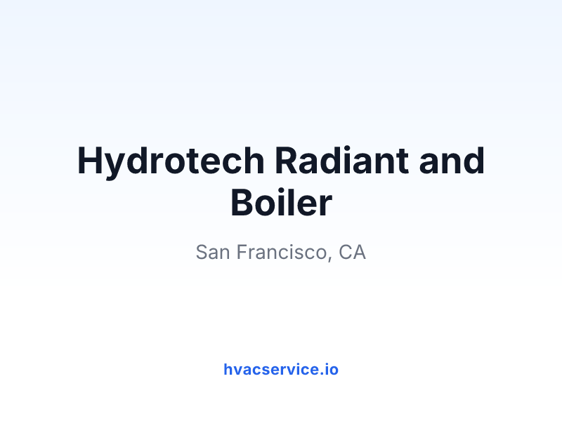 Hydrotech Radiant and Boiler