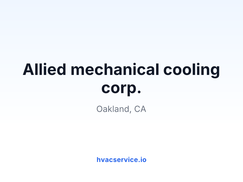 Allied mechanical cooling corp./
