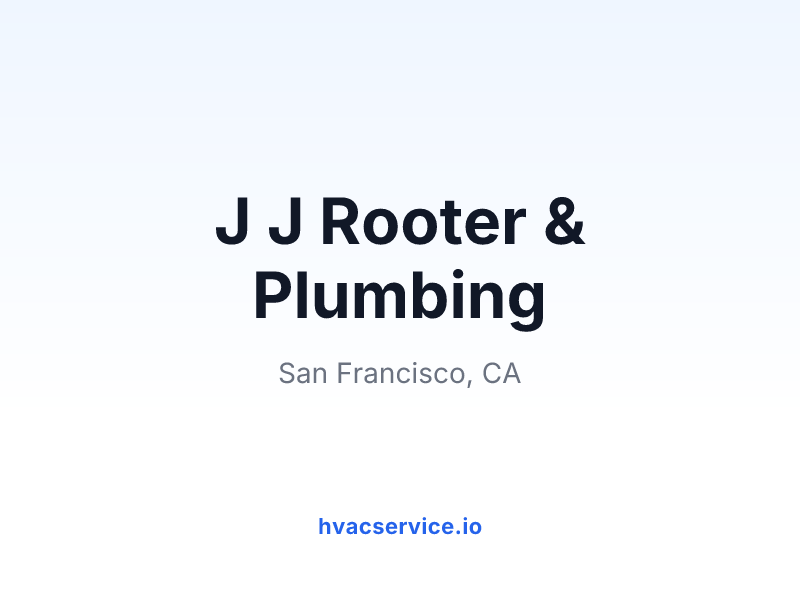 J J Rooter & Plumbing