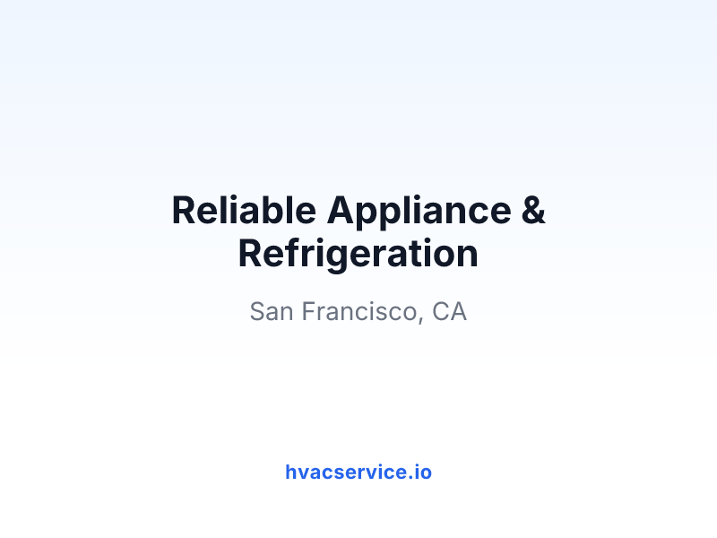 Reliable Appliance & Refrigeration